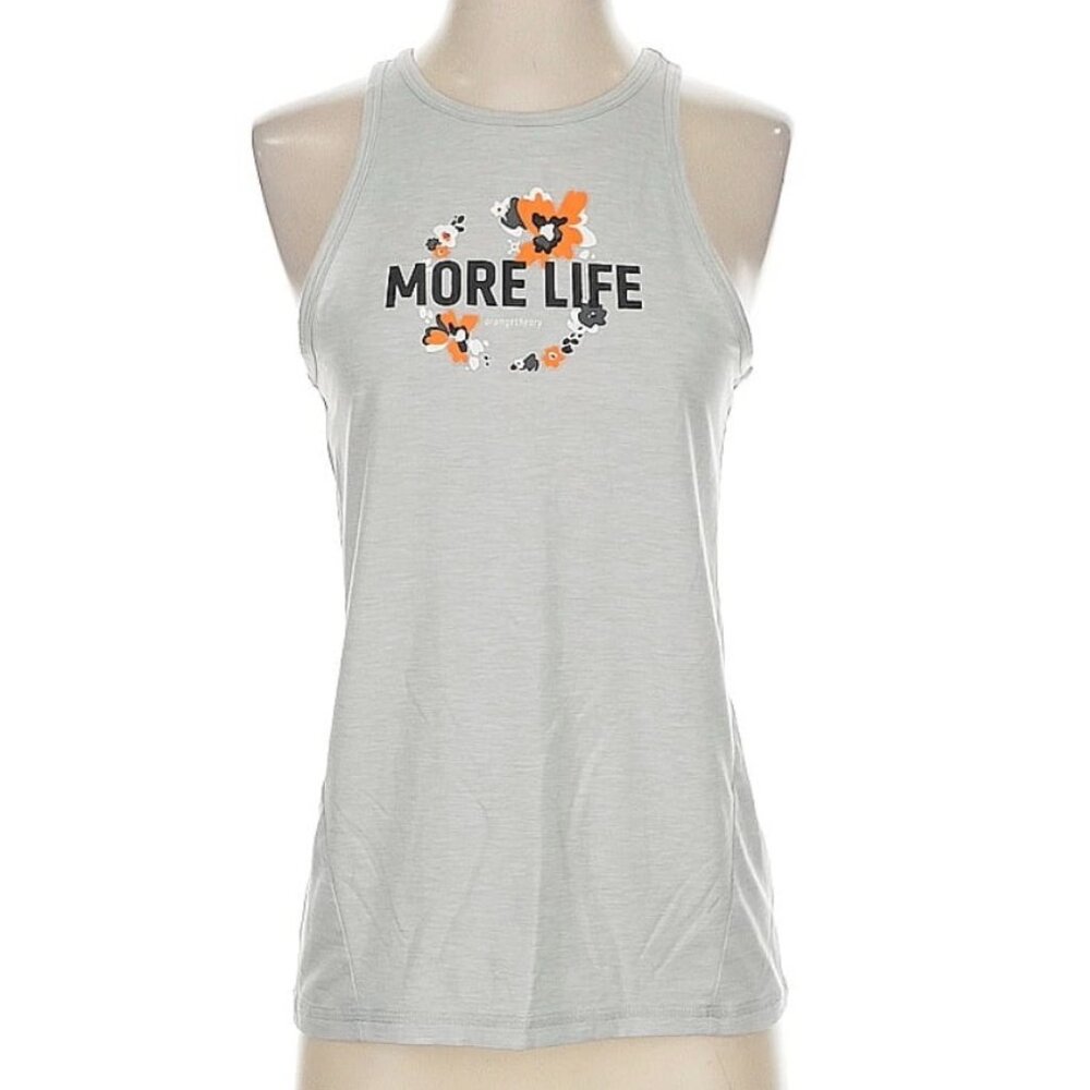 Orangetheory OTF // Light Grey Floral "More Life" High-Neck Tank